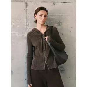 Hooded Zip-Up Cashmere Sweater