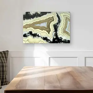 212 MAIN Minimalist Lace Agate Black Aluminium Metal Print Wall Art - 12x18 in, Vibrant Nature-Inspired Modern Abstract Art, Stylish Home Decor for Living Spaces, Abstract Art Home Decor