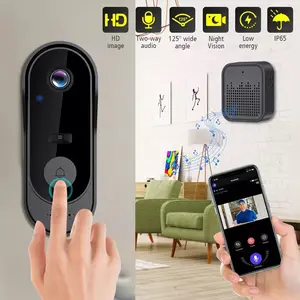 Wake up function 1080p Video Doorbell Camera Wireless with Ring Chime 2.4GHz 3G 4G WiFi (NO 5G Wifi) 2-Way Audio FHD Live View Wire-Free Night Vision Support Cloud Storage Indoor Outdoor Surveillance IP65 Waterproof with Phone App. No motion detection