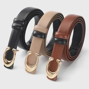 Women's Solid Color PU Buckle Belt, Fashion Belt for Party, Daily Clothing Decor, Trendy All-match & Exquisite Belt for Birthday Gift, Casual Dress Belt