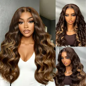 【NEW】Nadula 7x5 Dark Chocolate Brown with Soft Golden Highlights Loose Wave Pre everything Put On And Go Wig with Drawstring Human Hair Lace Wigs Summervibes TikTokShopStockUp