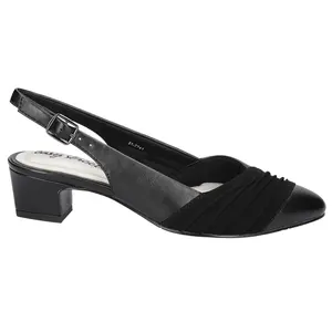 Easy Street Womens Bates Round Toe Slingback Pumps Dress Casual Low Heel 1-2" - Black