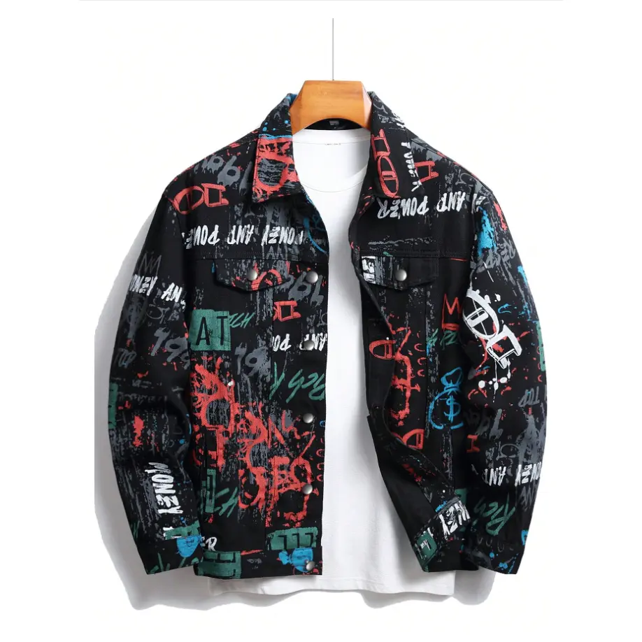 Y2K streetwear fashion designer's personalized splashed ink hand-painted printed men's jacket Menswear Operator Operator
