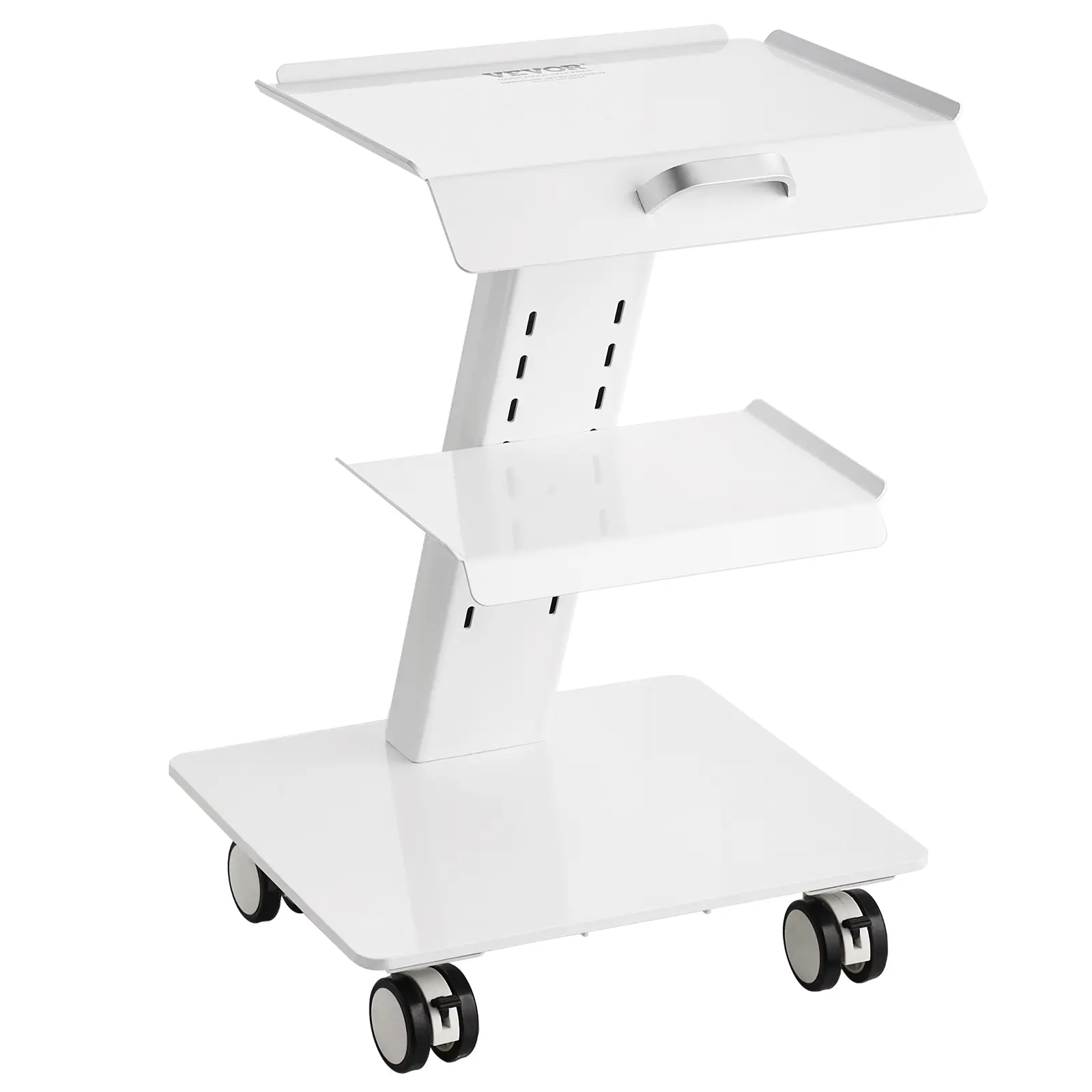 VEVOR Lab Trolley,  3-Layer Rolling Lab Cart, Metal Mobile Trolley with Swivel Wheels, Tray Rolling Clinic Cart 220 lbs Weight Capacity, for Lab, Clinic, Beauty and Salon