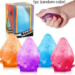 1 Rainbow Droplet Squeeze Toy | Elastic, Soft, Luminous Sensory Toy, Perfect for Office Desk Decoration, Classroom Prizes, and Festival Gifts, TPR Material