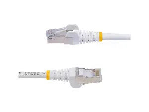 StarTech 50ft White CAT6a Ethernet Cable, Snagless RJ45, 10GbE, 100W PoE++, S/FTP, LSZH, 27AWG Pure Bare Copper Wire, 500MHz, Shielded Network Patch Cord w/Strain Reliefs, Model NLWH-50F-CAT6A-PATch