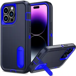 Heavy Duty Shockproof with Stand Phone Case for iPhone 17 Air 16 E 15 14 Plus 13 12 11 Pro Max XS XR 8 Plus Anti-Scratch Protective with Kickstand Cellphone Cover