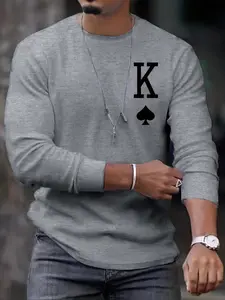 Men's Long Sleeve T-Shirt with 3D Pattern, Casual Spring & Fall Wear, Comfortable Fashion Design for Daily Use