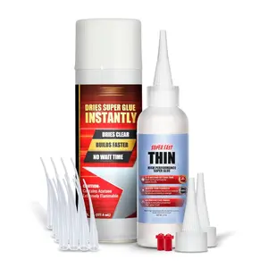 Thin CA Glue with Activator Bundle (4 oz. + 6 oz.) -  Cyanoacrylate Super Glue with Aerosol Accelerator - for Woodworking and Repair, Pen Turning, CA Finish, Inlays, Luthiery, Crafts