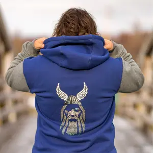Viking Lair Full Zip Hooded Sweatshirt - Viking God Odin Winter Hoodie Pullover Jacket