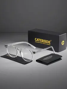 Unisex Tr90 Anti-Blue Light Glasses Frame, Casual Elegant Round Design, Suitable for Travel Beach Wedding Party Gift