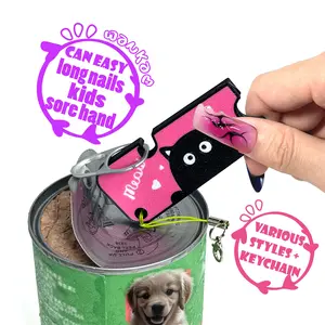 Can Tab Opener & Drink Protector for Long Nails Kids Sore Hands Unique Birthday Gift Ideal for Parties BBQ Beach Kitchen Assistive Veggie Soup Cat Dog Food Tech Gad Sjk01 Red Utensils Meow Dainty Keychain Pendant