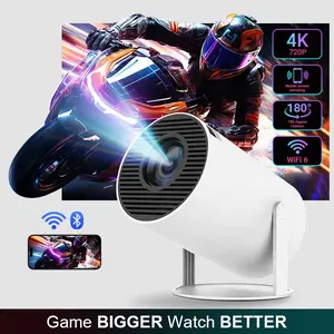 HY300Pro+ Outdoor Portable Projector Mini 4K Decoding Projector with 5G WiFi 6 & BT 5.0 720P Full HD 160 ANSI Lumens Portable Home Theater for Android Audio Bluetooth Game