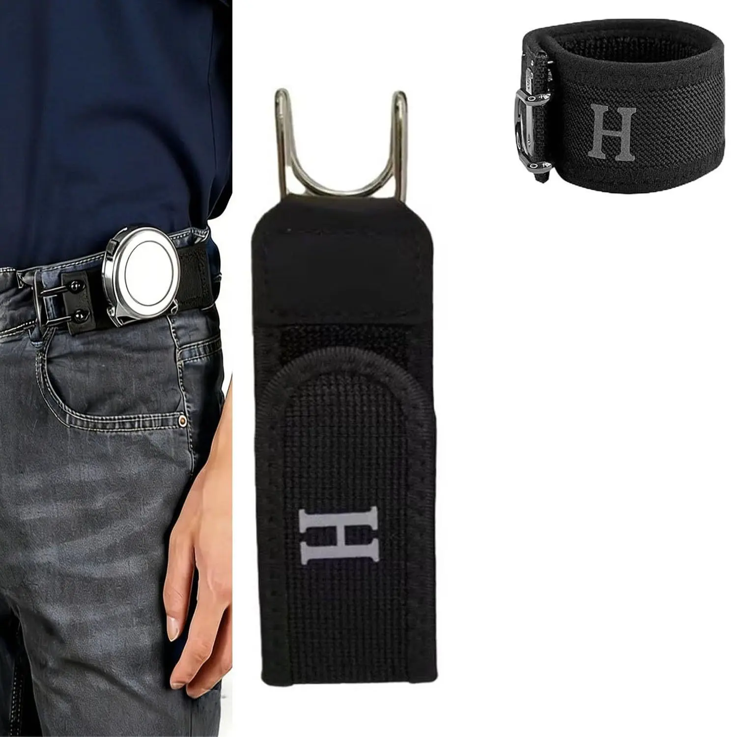 Versatile Invisible Magic Tape Belt, Elastic Adjustable Iron Hook Waist Buckle, Convenient Non-Pressing Waistband, Easy-To-Wear Design