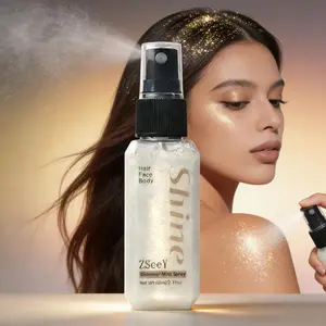 Shimmer Mist Spray Multi Use Diamond Glitter Highlighter for Face Body Hair and Clavicle One Spray for All Glow Long Lasting Easy to Remove Perfect for Parties and Everyday Shine,  tik tok shop,  cheap makeup Set