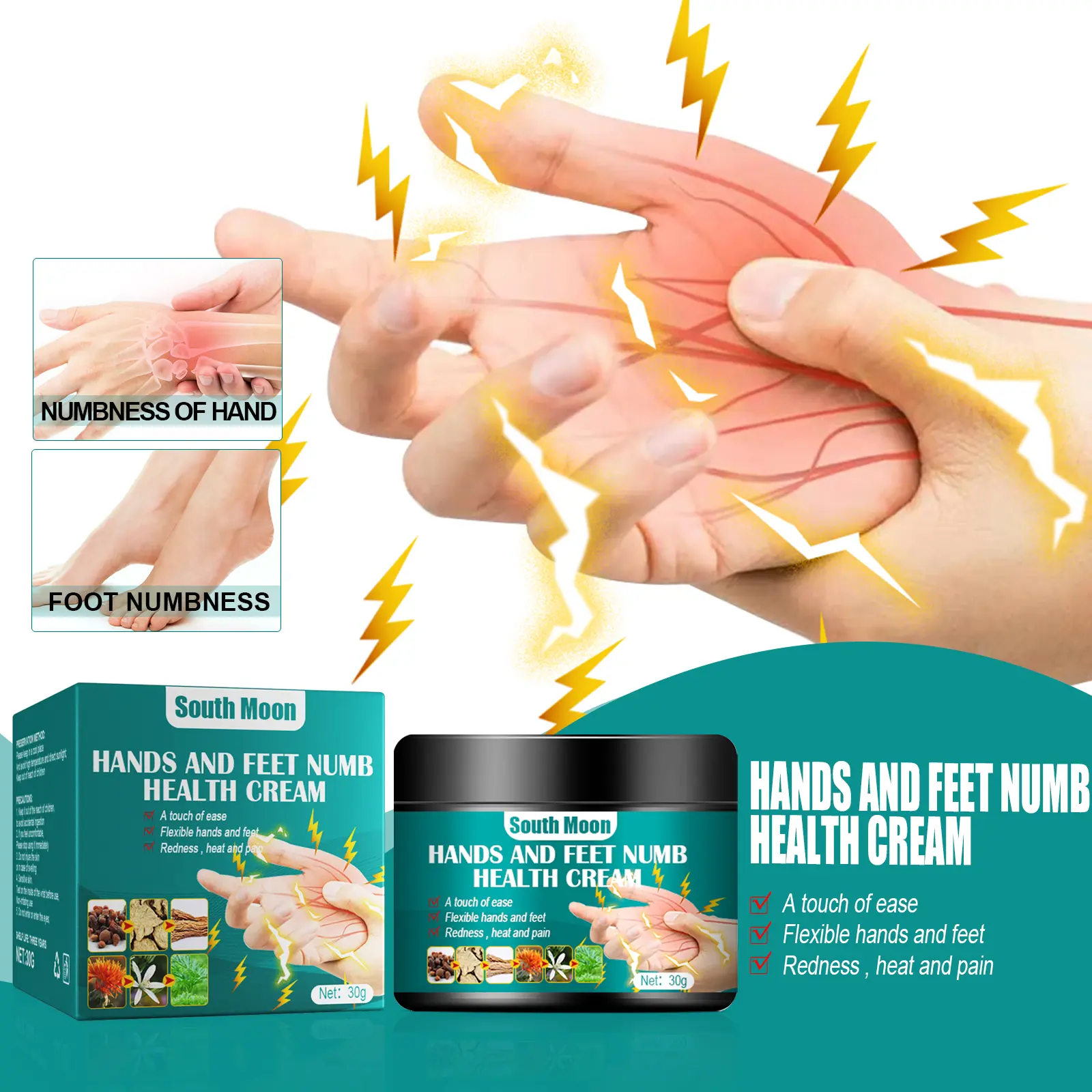 South Moon Hand & Foot Care Cream – Gentle Relief for Hand & Foot Discomfort, Massage & Care Cream