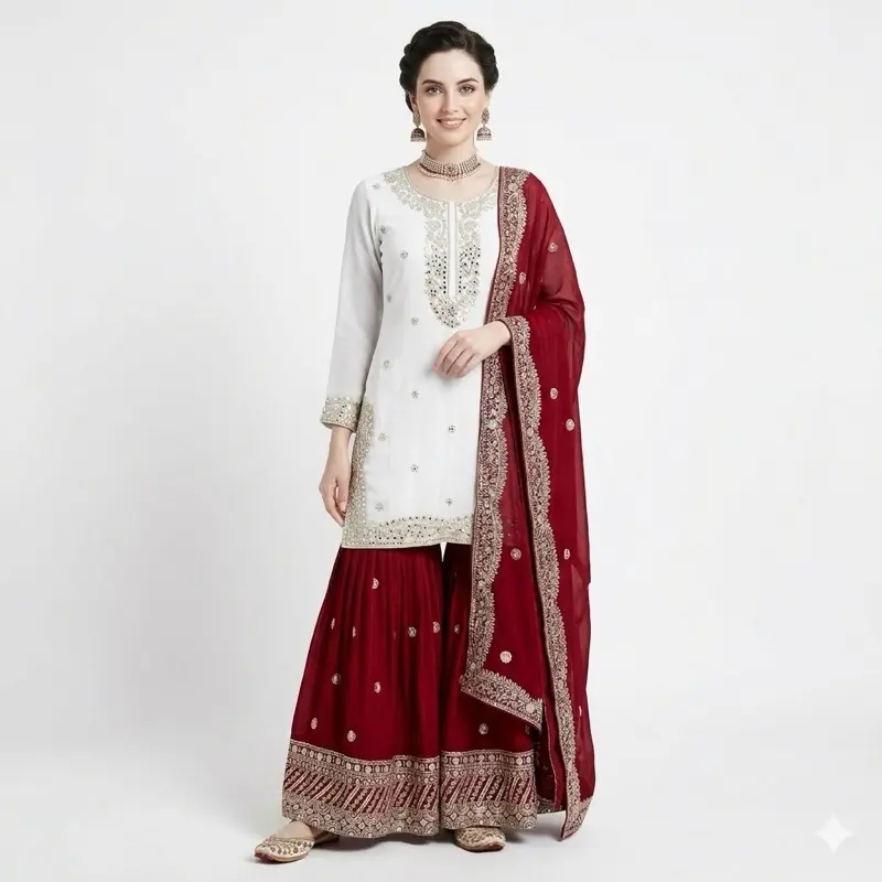 Lady's Indian Gown - Original Female Maxi Casual Dress for Women, Red, Summer-Ready, Comfortable Fit, Versatile Occasions, Womenswear Clothes