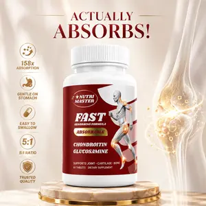 NATURASTAR Joint Support Supplement with Glucosamine and Chondroitin - Fast-Absorbing Chondroitin, Glucosamine Healthcare Supplement for Daily Knee Mobility