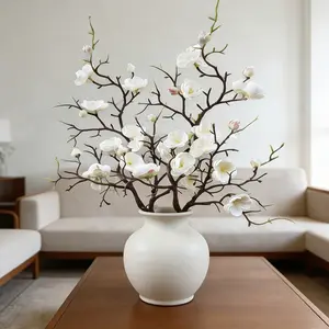 2pcs Classical Artificial Winter Jasmine Flowers, Dried Branch Faux Plum Blossoms, Indoor & Outdoor Decoration, Perfect Wedding Gift