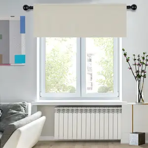 Deconovo Blackout Rod Pocket Curtain Valance for Bathroom Windows 1 Panel Solid Color Energy Efficient & Sustainable OEKO-TEX Certified Soft Touch Privacy Curtain