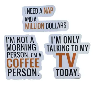 3pc Nap Coffee & Chill Vibes Sticker Pack - Mood Booster Stickers for Cozy Naps Quick Caffeine Fix Relaxation Moments