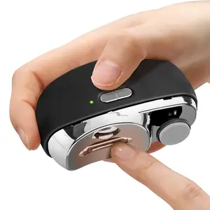 Electric Nail Clipper A multifunctional 2 in 1 electric nail trimmer with ABS body, USB charging cable,  nail fragment storage box, multi-functional nail clipper, one click automatic trimming, two options, 360 ° rotation polishing, smoothing rou