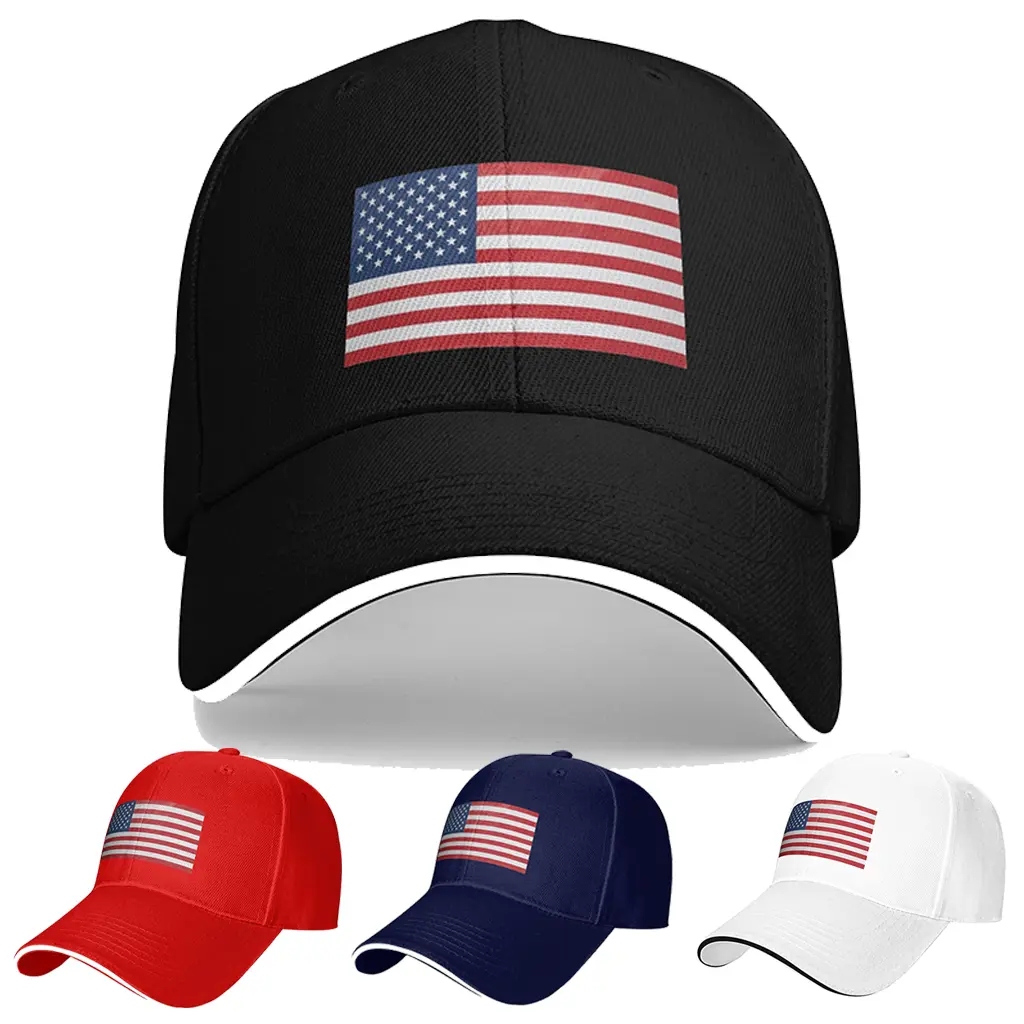 USA American Flag Printed Baseball Cap Adjustable Patriotic Sun Hat Classic American Flag Patriotic Casual Baseball Cap