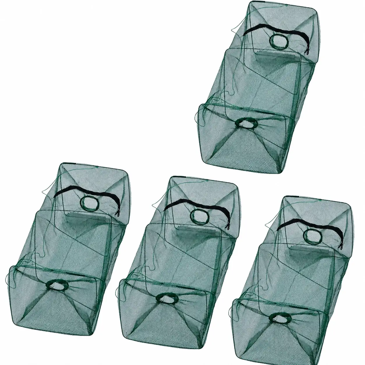 4pcs Fishing Bait Trap Fish Net Cast Cage Crab Minnow Crawdad Shrimp Foldable
