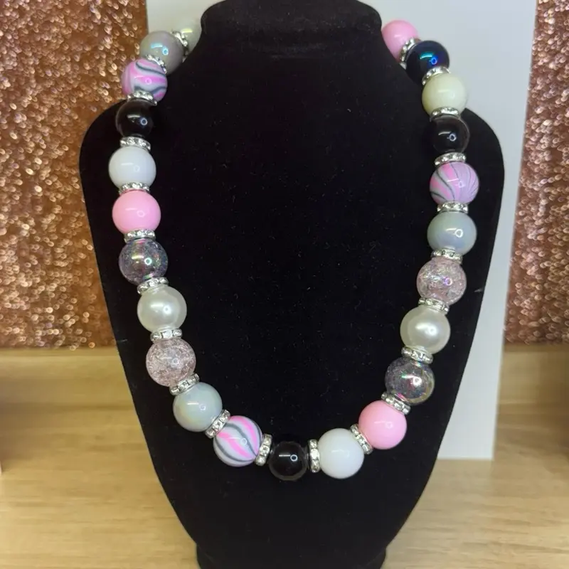 Chunky Black Marble Necklace