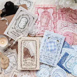 160 piece minimalist vintage border sticker pack with border lace themes, writable notes, adhesive backing, minimalist style, paper material, self adhesive DIY journal decoration scrapbook materials