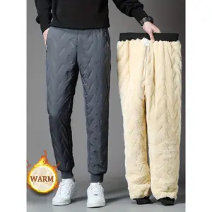 Mens Waterproof Fleece Joggers Elastic Waist Thermal Casual Pants for Winter Outdoor Activities