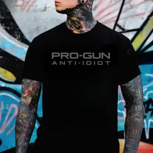 Pro-Gun Anti-Idiot T-Shirt, 2A Patriot Apparel for Men, Tactical Gear Unisex Tshirt, Full Size, Full Color