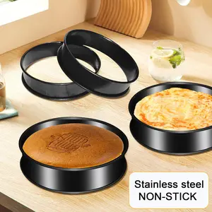 4PCS Non Stick English Muffin Rings Stainless Steel Crumpet Rings 4inch Round Egg Ring for Cooking Baking-Round Metal Cooking Ring, Best for Christmas, Perfect for Thanksgiving