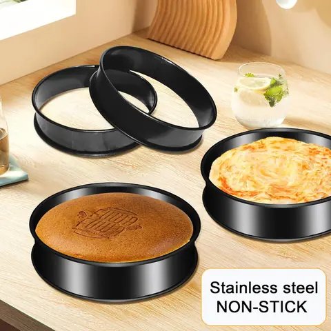 4PCS Non Stick English Muffin Rings Stainless Steel Crumpet Rings 4inch Round Egg Ring for Cooking Baking-Round Metal Cooking Ring, Best for Christmas, Perfect for Thanksgiving