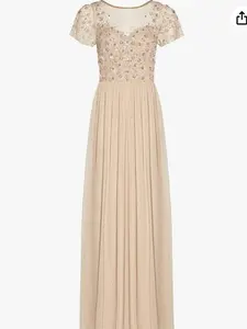 Adrianna Papell Women's 3D Beaded Point D'esprit Gown