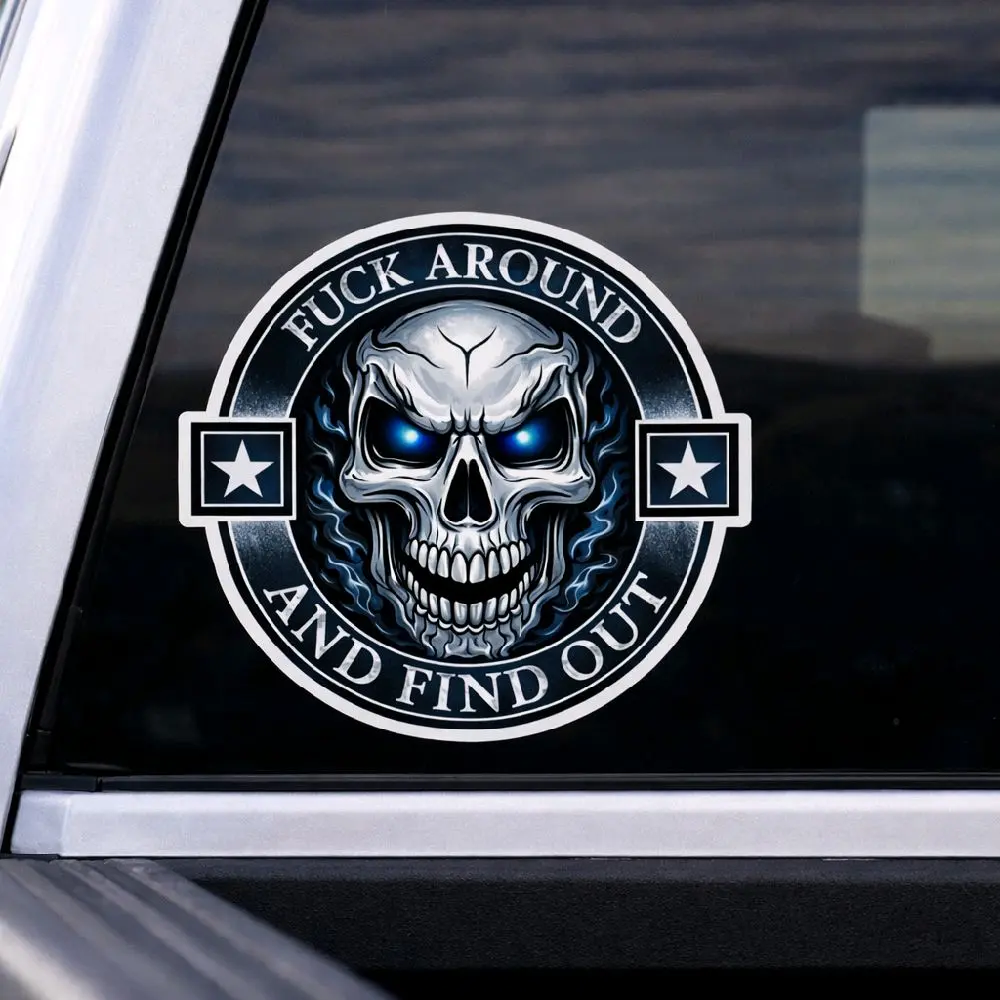 FAFO SKULL decal for car, truck, wall, window, bumper, Tailgate Vehicle Exterior Decoration
