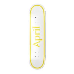April Skateboard Deck OG Logo Twin Yellow/White 8.5" x 32.25"