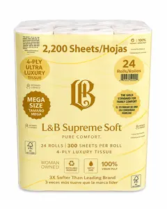 L&B Supreme Soft 4-ply Toilet Tissue 24-Pack