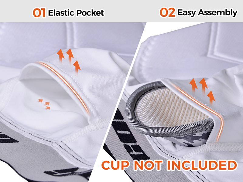 COOLOMG Adult Men Baseball Sliding Shorts with Cup Pocket (NO Cup) Padded Compression Underwear