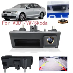 Car Trunk Handle Camera For Volkswagen Passat Variat B6 B7 Wagon Sedan 2008~2015 Audi A3 A4 B8 A6 C7 B6 Q3 Q5 Q7 Night Visioin Rear View Camera Fisheye Lens Trunk Handle Parking Reversing Camera
