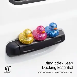 BlingRide Glitter Ducks 20PCS - Jeep Ducking Kit, Soft PVC Non-Scratch Glitter Rubber Ducks with Ducking Cards, Perfect Jeep Decor Accessories for Car Lovers