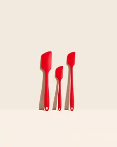 3-Piece Silicone Spatula Bakeware Set - Kitchen Utensils Set with 3 Sizes, Varied Shapes for Baking, Decorating