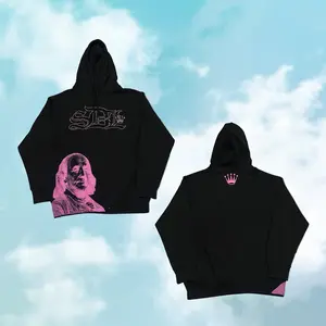 (ALL OVER PRINT) SDL Black/Pink Crown Hoodie, Oversized Unisex Streetwear Pullover, Trendy Y2K Graphic Hoodie Outfit 2026