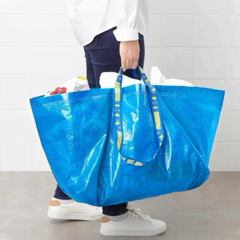 IKEA FRAKTA 19 GL 20KG Eco-Friendly Large Reusable Shopping Bag Laundry Tote Grocery Carrier Storage Plastic Organizer Set of 5 folding  bags