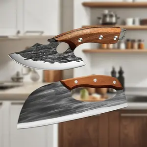 Buy 1 Get 1 Free Forged Kitchen Knife Set - Sharp Durable Meat Cleaver Chef Knife, Ergonomic Non-Slip Handle, Precision Cutting Bone Chopper Gift Box