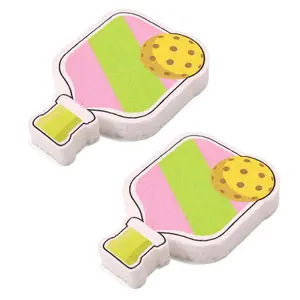 2pcs Pickleball Themed Pressed Wood Pulp Sponges, Reusable Kitchen Cleaning Sponges for Dish Washing, Funny Pickleball Gift and Kitchen Cleaning Accessories for Home, Bathroom, Car