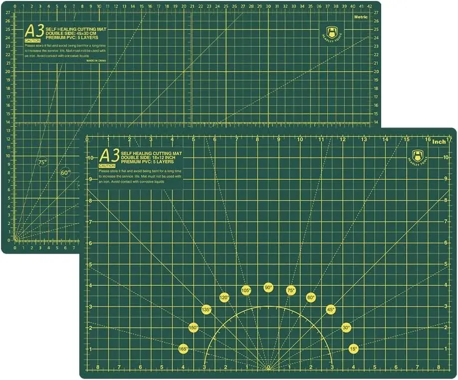 Thickened Self Healing Cutting Mat, A3 Rotary Cutting Sewing Mat for Crafts, Double Sided 5-Ply Table Cutting Board for Fabric Quilting Leather Arts Hobby Project