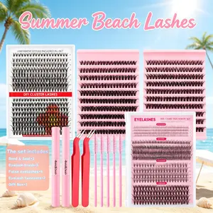 Mixed Styles Lash Clusters Kit, 1 Set Mixed Length Individval Eyelash Extensions Kit, Self Grafting False Eyelashes with Applicators, Prefessional Eye Makeup Accessories for Women Beginner Friendly DIY Gift Set for Home Use