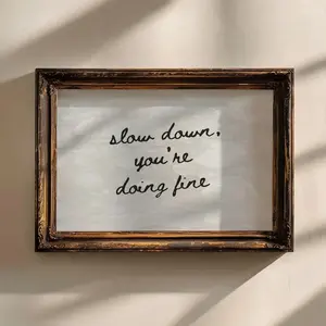 Slow down you're doing fine Poster, Vintage Aesthetic Art Prints, Billy Joel Vienna Posters, Daily Reminder Wall Art Decor