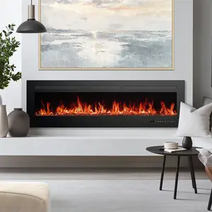 Electric Fireplace, 1500W/750W Wall Mount or Recessed Fireplace Insert and Freestanding, Electric Fireplace Heater with Remote Control
